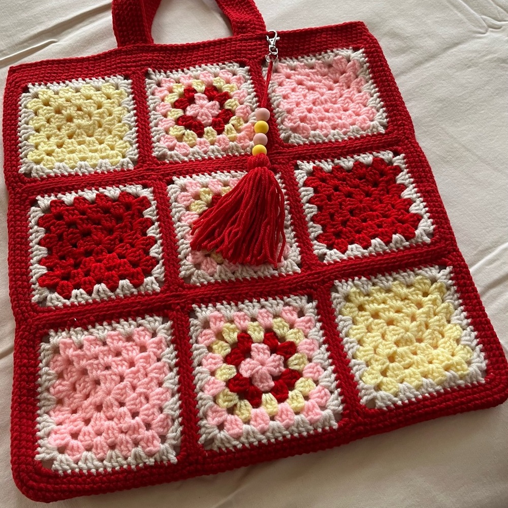 Crocheted Tote Bag New